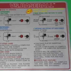 A sign with instructions for a Vs. Baseball Instruction Card game.