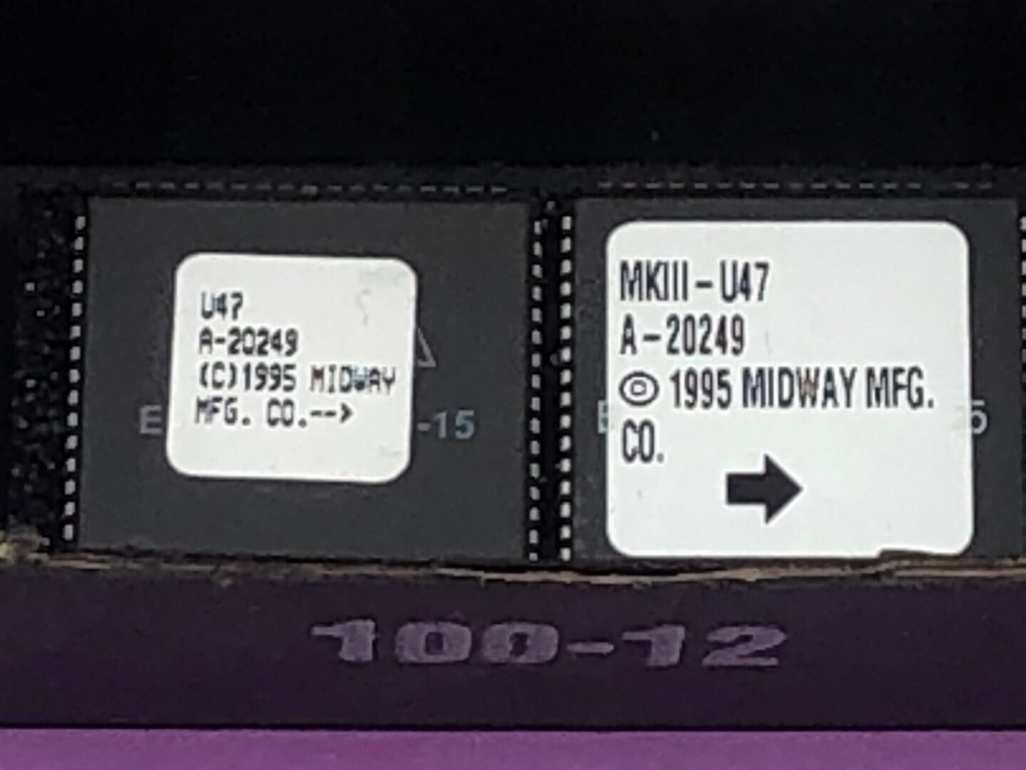 A box containing two U-47 Chips and Mortal Kombat II in a purple box.