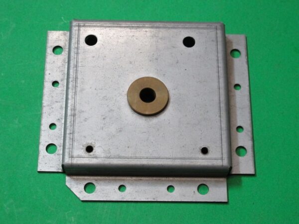 A metal plate with a Base Bracket A on it.