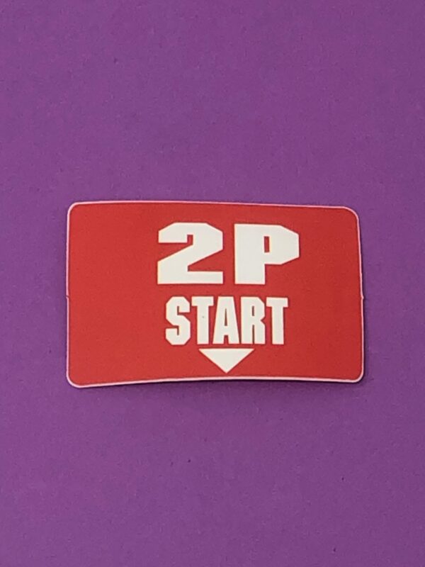 A sticker with the words 2 Player Start sticker, BBSN on it.