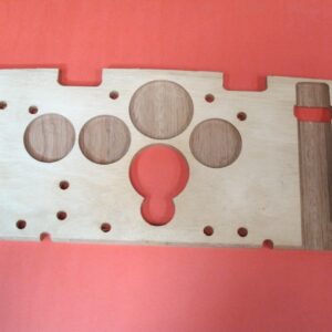 A wooden board with holes on it can be called a Base or Control Panel.