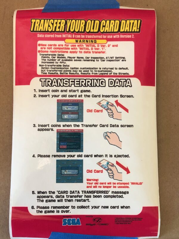 A box with Decal and Card Instructions on how to transfer your old card data.