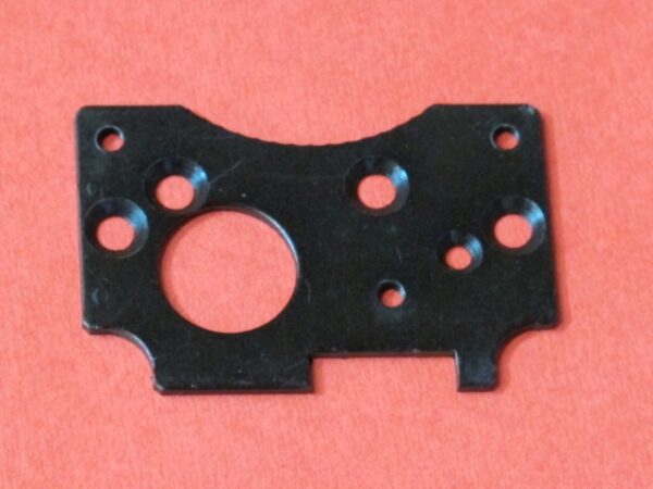 A black Base Plate with holes on it.