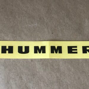A yellow Decal, Hummer Logo sticker