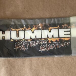 The hummer Base Rear Extreme Edition sticker is in a plastic bag.