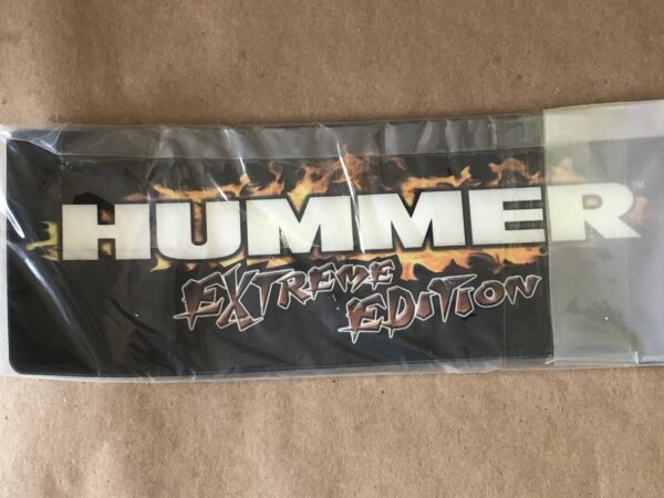 The hummer Base Rear Extreme Edition sticker is in a plastic bag.