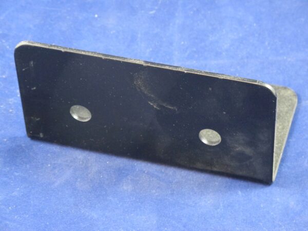 A black plastic Bracket, Left with holes on it.