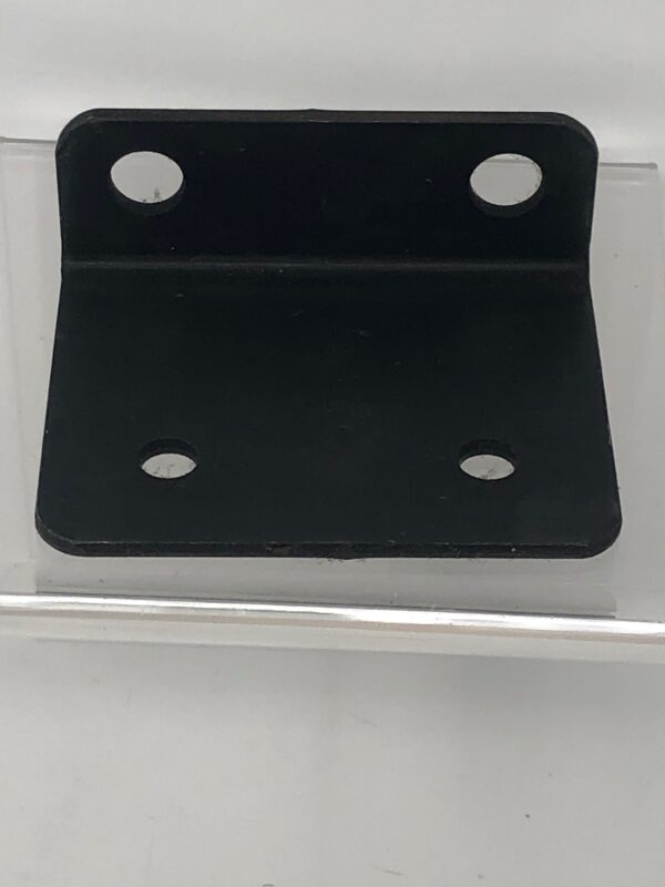 A black plastic Indy Deluxe bracket on a clear surface.