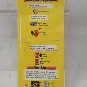 A Decal with instructions on how to play the game.