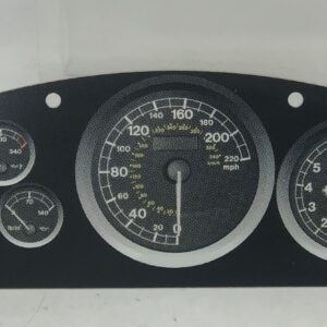 A Out Run 2 plastic decal with a number of gauges on it.
