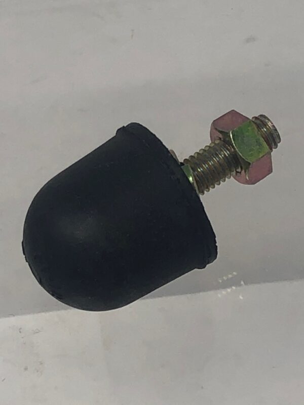 A black rubber Stopper RI-30HD with a screw on it.