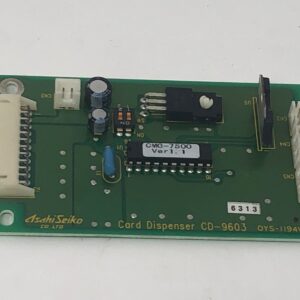 A Card Dispenser PCB on a white surface.