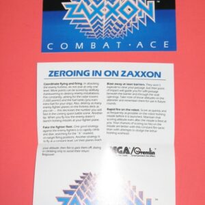 A Zaxxon Combat Ace Promo Mini Sheet with text and a logo.