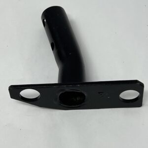 A black Weldment blue grip version with holes on a white surface.