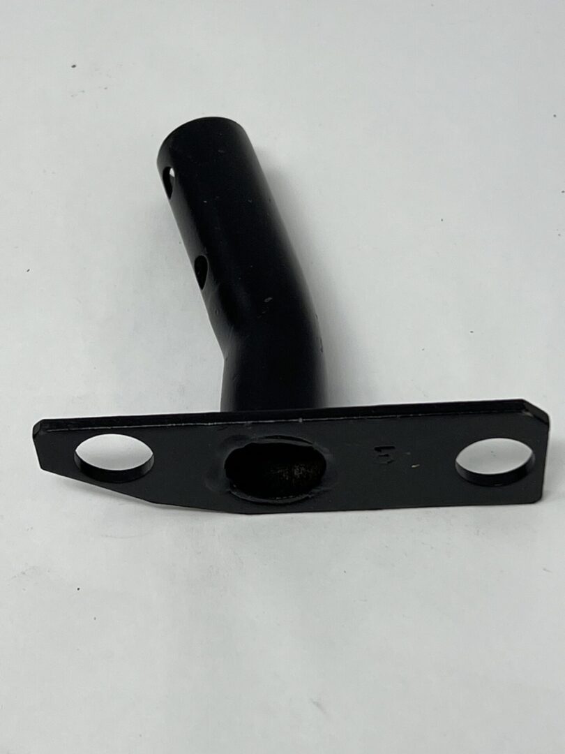 A black Weldment blue grip version with holes on a white surface.