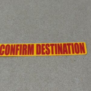 Decal, Confirm Destination